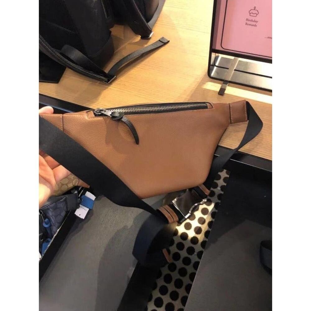 Coach C5386 Waist belt pocket Signature Canvas in Khaki Butterscotch Multi - Picture 8 of 10